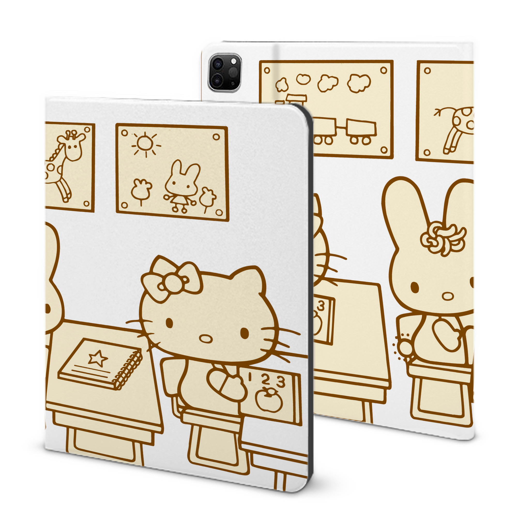 （画像用） Hello Kitty ハローキティ IPad ケース ブック型 PUレザー TPU 耐衝撃 軽量 薄型 ペン収納なし 全面保護 IPad 各モデル対応